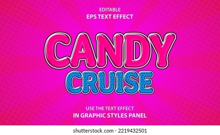 Candy cruise editable text effect template