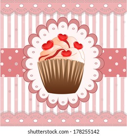 candy cupcake on the  background