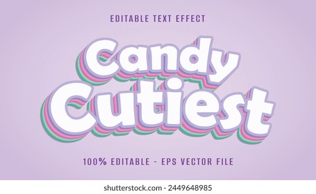 candy cutiest 3d text effect design	