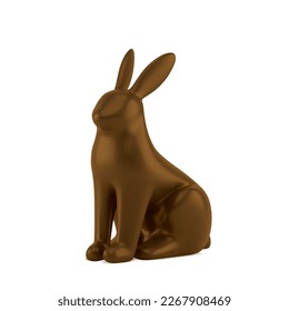 Candy delicious chocolate bunny brown Easter sweet treat isometric religious holiday element realistic 3d icon vector illustration. minimalist choco creative small rabbit hare wild animal character