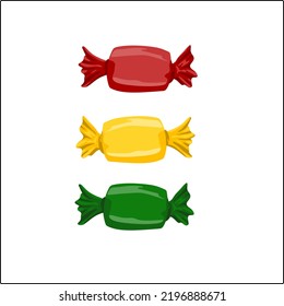 Candy design red, yellow green. flat vector image