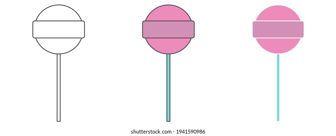 candy design vector illustration. hand drawn element. black and white outline