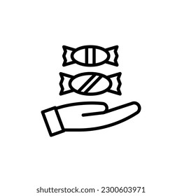 Candy Distribution Symbol in Vektorgrafik. Illustration