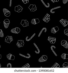 Candy doodle seamless pattern. Vector illustration.