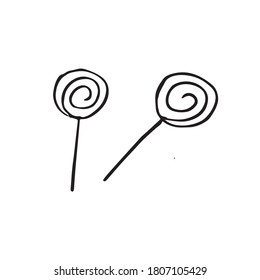 Candy doodle vector element. Halloween decoration.