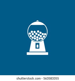 Candy Dragee In Ball Flat Icon On Blue Background