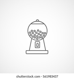 Candy Dragee In Ball Line Icon On White Background