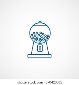 Candy Dragee Bottle Blue Line Icon On White Background