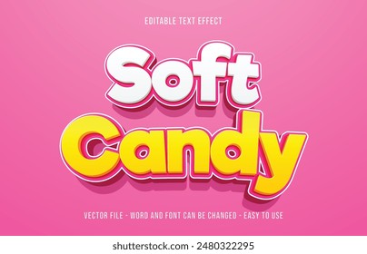 Candy editable text effect, editable text 3d style