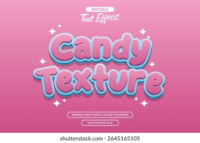 Candy editable text effect with cute cartoon text style