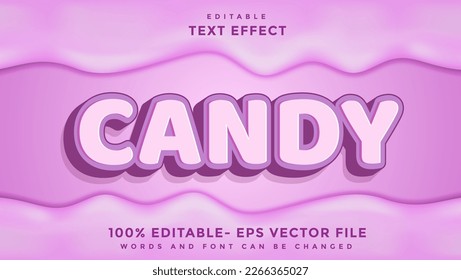 Plantilla De Diseño De Efecto De Texto Editable En Candy, Efecto Guardado En Estilo Gráfico