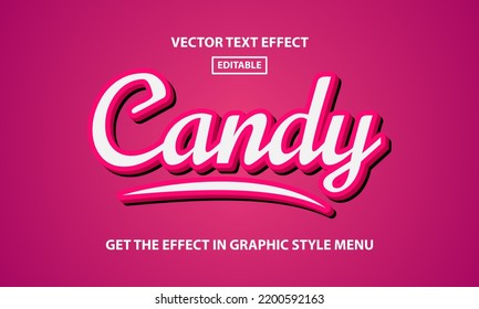 Candy Editable Text Effect Template - Lettering Pink With Shiny Candy Texture