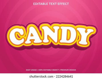 candy editable text effect template with abstract background use for business logo and brand