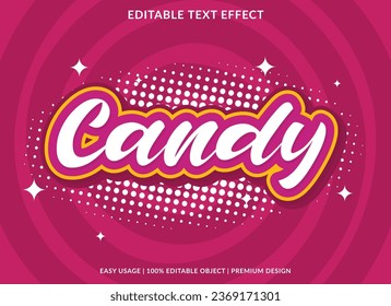 plantilla de efecto de texto editable para dulces para uso de logotipo comercial y marca