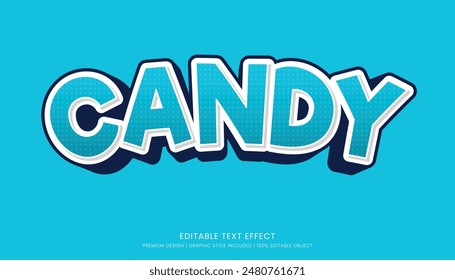 candy editable text effect template 3d bold typography style, food logo and fast food brand