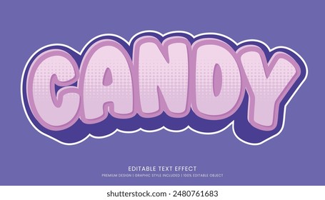 candy editable text effect template 3d bold typography style, food logo and fast food brand