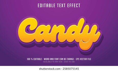 candy editable text effect,candy editable 3d text