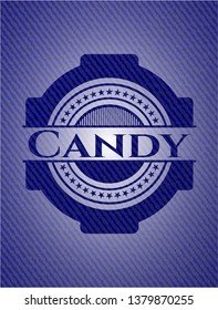 Candy emblem with jean texture