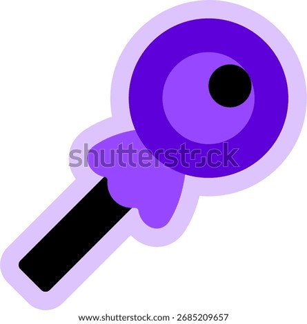 candy eye sticks purple design sticker style