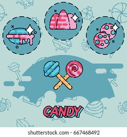 Candy flat concept icons
