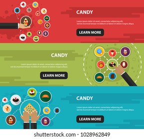 Candy flat icon concept. Vector illustration. Element template for design.