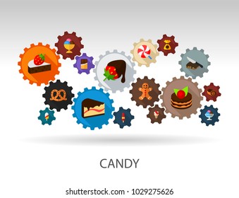 Candy flat icon concept. Vector illustration. Element template for design.