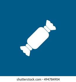 Candy Flat Icon On Blue Background