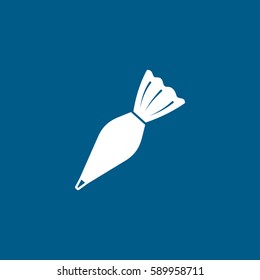 Candy Flat Icon On Blue Background