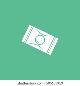 Candy Flat Icon On Green Background