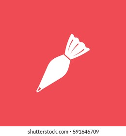 Candy Flat Icon On Red Background