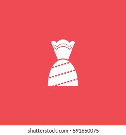 Candy Flat Icon On Red Background