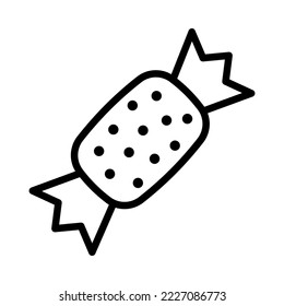Candy flat line icon. Sweet food symbol. Outline sign for mobile concept and web design, store
