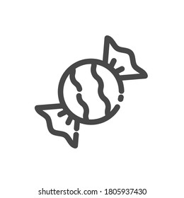 icono de halloween con contorno plano de caramelo