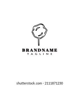 candy floss logo cartoon icon design template black modern isolated vector