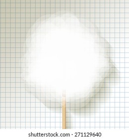 candy floss white on checkered pattern background 