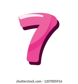 candy font pink number seven