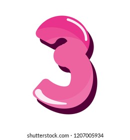 candy font pink number three