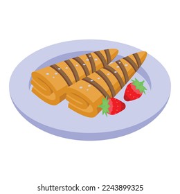 Vector isométrico del icono de la comida de golosinas. País checo. Republica cultural