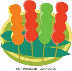 Candy or food icon suitable for website design, logo, app, and ui. Tanghulu is a sweet Chinese snack consisting of fresh fruits coated with a hard, crunchy sugar coating.
