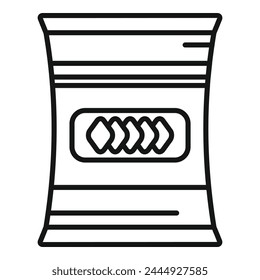 Candy food package icon outline vector. Sweet cereal food. Crisp paper plastic