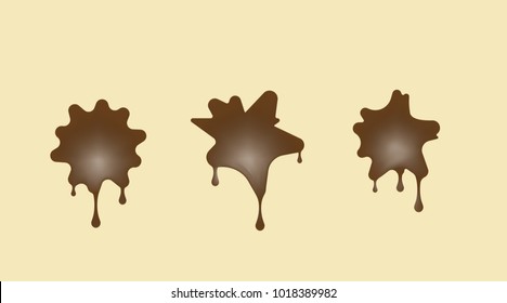 Candy in the form of blots. Milk chocolate vector illustration. Set of different sweets.