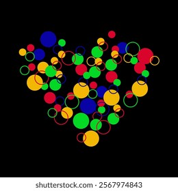 Candy frame on white background.vector Background of bright multicolored confetti. Geometric pattern of ink circles and dots. Vector.