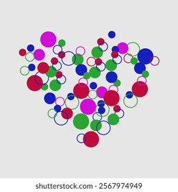 Candy frame on white background.vector Background of bright multicolored confetti. Geometric pattern of ink circles and dots. Vector.