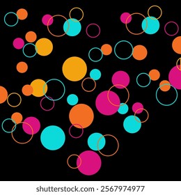 Candy frame on white background.vector Background of bright multicolored confetti. Geometric pattern of ink circles and dots. Vector.