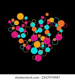 Candy frame on white background.vector Background of bright multicolored confetti. Geometric pattern of ink circles and dots. Vector.