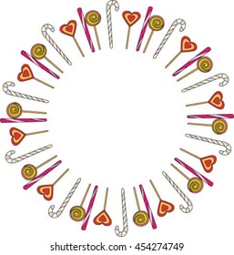 candy, frame, vector illustration