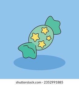 Candy Free vector cartoon icon illustration.baby shower  Signs and Texts icon concept isolated . flat cartoon style