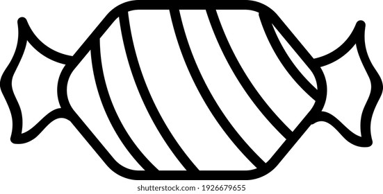 Candy con divertido envoltorio decorado, ilustración, vector sobre fondo blanco.