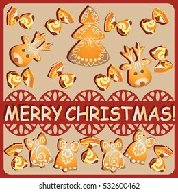 Candy and gingerbread. Design for banner, poster, leaflets, flyers.