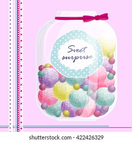 Candy in a glass.